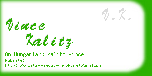 vince kalitz business card